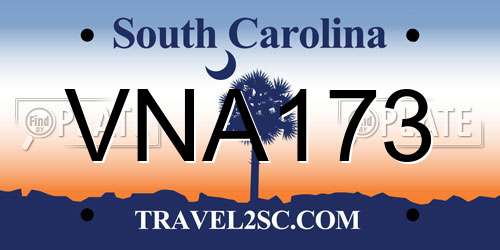 VNA173 South Carolina License Plate
