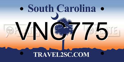VNC775 South Carolina License Plate