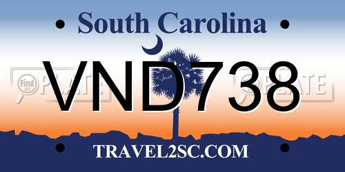 VND738 South Carolina License Plate