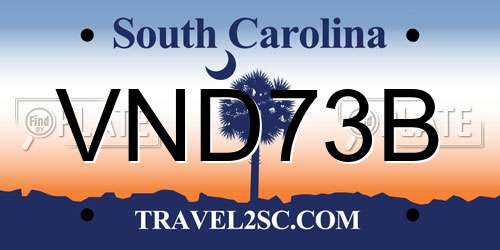 VND73B South Carolina License Plate