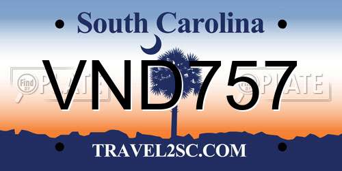 VND757 South Carolina License Plate
