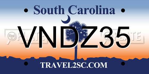 VNDZ35 South Carolina License Plate