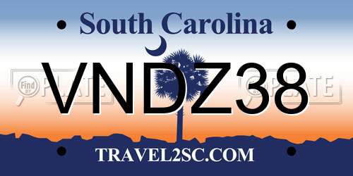 VNDZ38 South Carolina License Plate