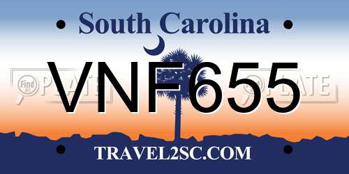 VNF655 South Carolina License Plate