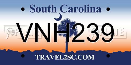 VNH239 South Carolina License Plate