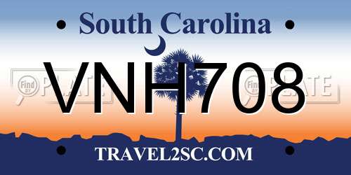 VNH708 South Carolina License Plate