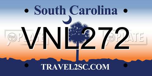 VNL272 South Carolina License Plate