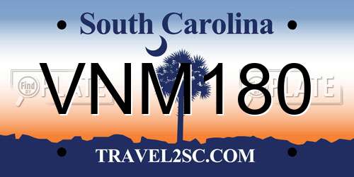 VNM180 South Carolina License Plate