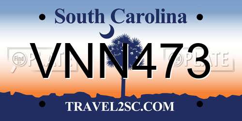 VNN473 South Carolina License Plate