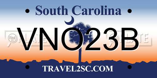 VNO23B South Carolina License Plate