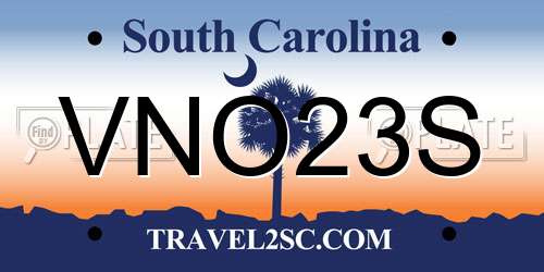 VNO23S South Carolina License Plate
