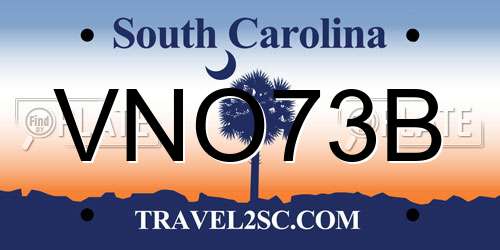 VNO73B South Carolina License Plate