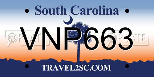 VNP663 South Carolina License Plate