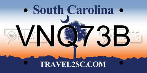 VNQ73B South Carolina License Plate