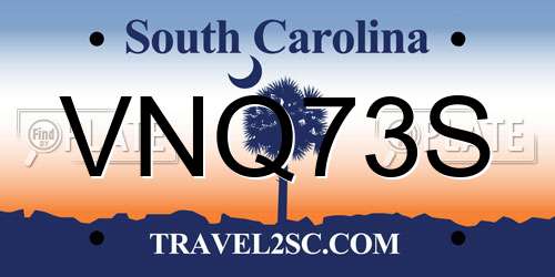 VNQ73S South Carolina License Plate