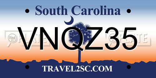 VNQZ35 South Carolina License Plate