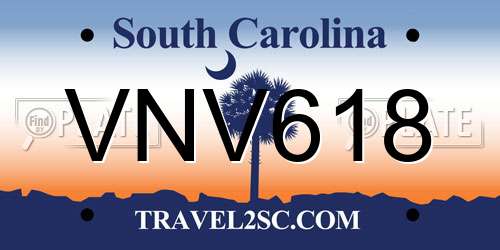VNV618 South Carolina License Plate