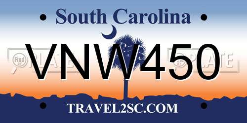 VNW450 South Carolina License Plate