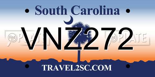 VNZ272 South Carolina License Plate