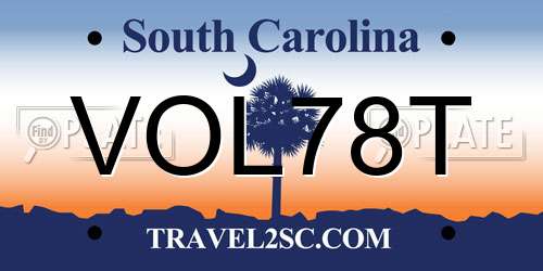 VOL78T South Carolina License Plate