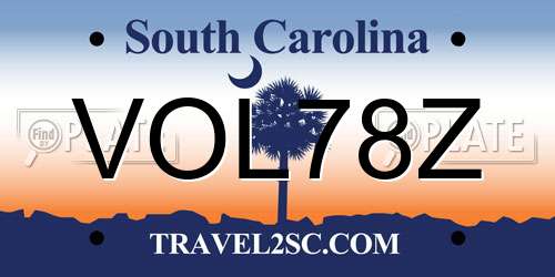 VOL78Z South Carolina License Plate