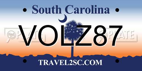 VOLZ87 South Carolina License Plate