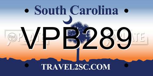 VPB289 South Carolina License Plate