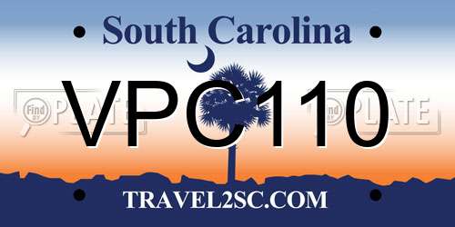VPC110 South Carolina License Plate