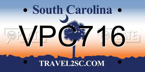VPC716 South Carolina License Plate