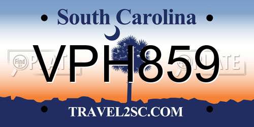 VPH859 South Carolina License Plate