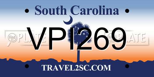VPI269 South Carolina License Plate