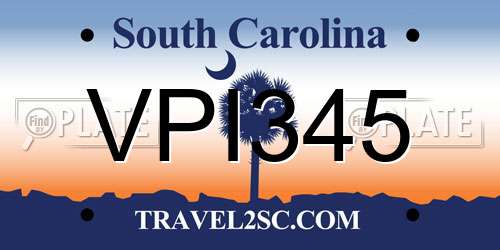 VPI345 South Carolina License Plate