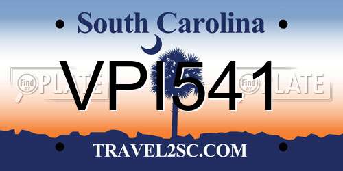 VPI541 South Carolina License Plate