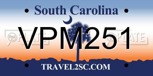VPM251 South Carolina License Plate