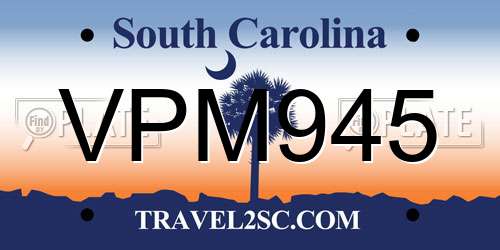 VPM945 South Carolina License Plate