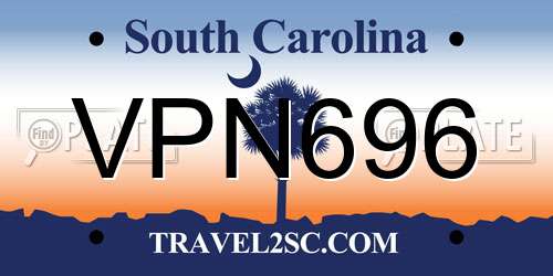 VPN696 South Carolina License Plate