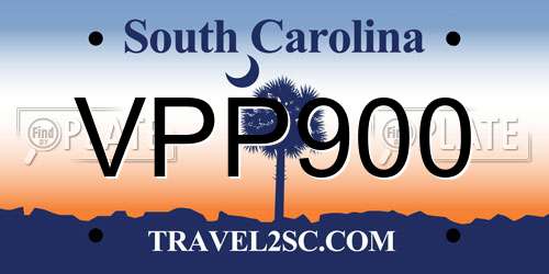 VPP900 South Carolina License Plate