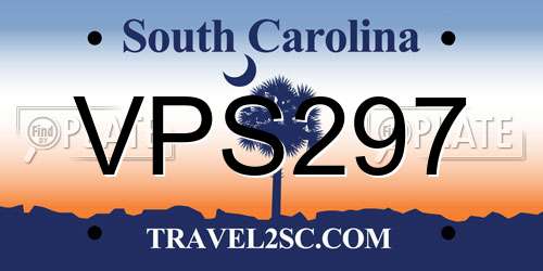 VPS297 South Carolina License Plate