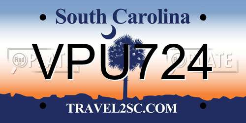 VPU724 South Carolina License Plate