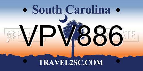 VPV886 South Carolina License Plate