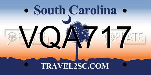 VQA717 South Carolina License Plate
