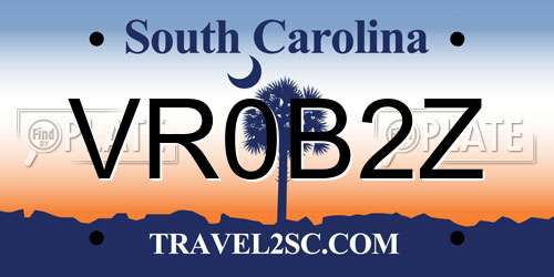 VR0B2Z South Carolina License Plate