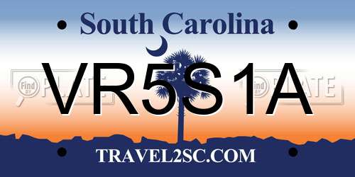 VR5S1A South Carolina License Plate