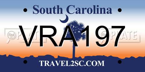 VRA197 South Carolina License Plate