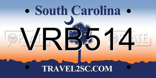 VRB514 South Carolina License Plate