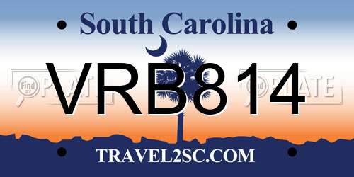VRB814 South Carolina License Plate