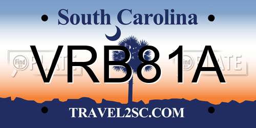 VRB81A South Carolina License Plate