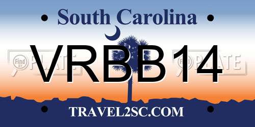 VRBB14 South Carolina License Plate