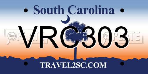 VRC303 South Carolina License Plate