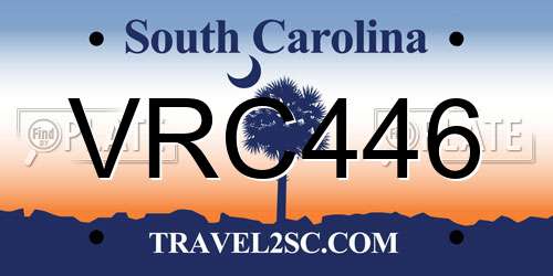 VRC446 South Carolina License Plate